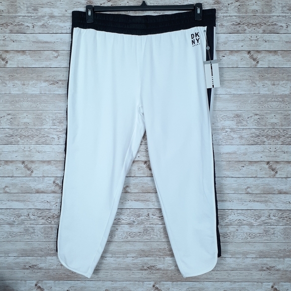 DKNY Sport Womens Joggers XL WHite Black 708 - Picture 2 of 6